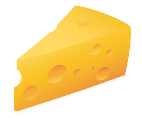 Slab of cheese. Vector illustration on white background