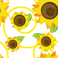 seamless pattern of sunflowers