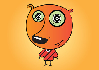 Cute cartoon character. Vector illustration.