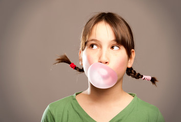 bubble with chewing gum