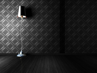 classic floor lamp in a dark room