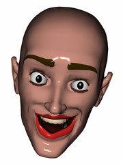 Charakter, face of a man with eyes wide open shout out loud