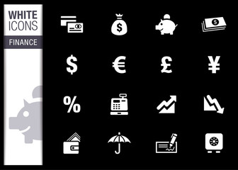 White - Finance icons