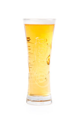 glass of beer on white background