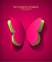 Vector Eps10 Paper Cut- Out Butterfly