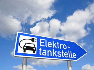 Wegweiser Elektrotankstelle