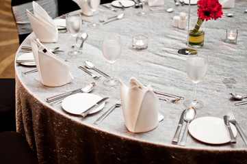 Luxury table setting for dining