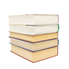 five books isolated on white background