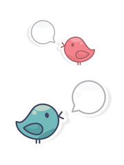 Vector Bird sticker, isolated on transparent background.