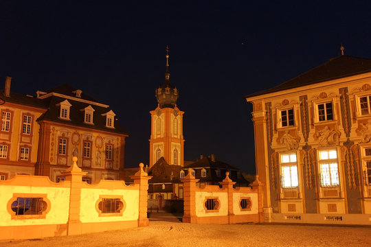 Schloss Bruchsal bei Nacht