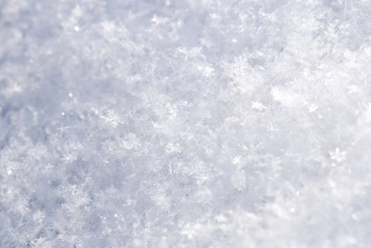 Neuschnee, Schneekristalle, Schnee, Nahaufnahme, Deutschland, Europa