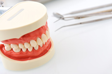Fototapeta na wymiar Dentysty sprawdzanie zębów, seria zdjęć powiązanych