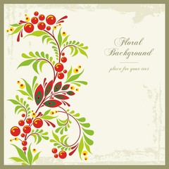 Vector Floral Ornamental Background in Vintage Style