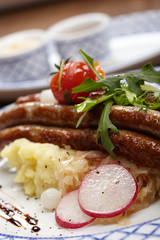 sausages and potatoes