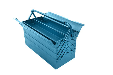 metal tool box on white