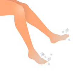 Cold woman feet