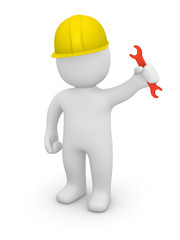 Worker with a wrench