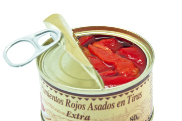 Tin of red peppers