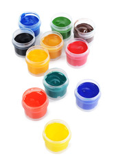 Jars with colour paints