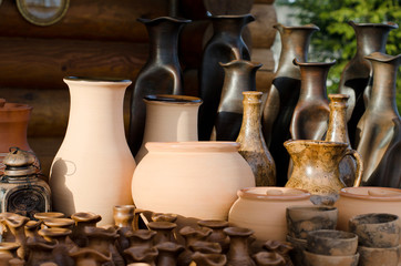 Fototapeta na wymiar Clay products - national crafts. Belarus