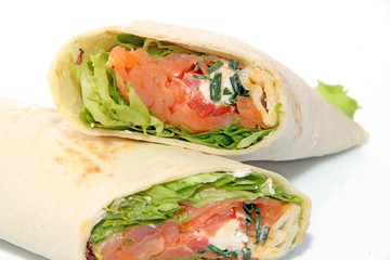 Petits wraps au saumon