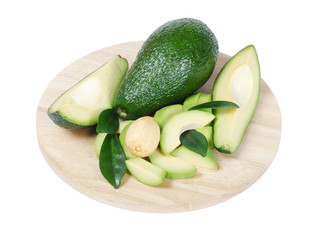 Fresh avocado isolated on white background