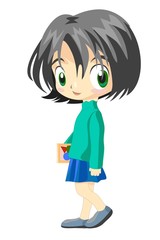 Teenage School Girl with Books