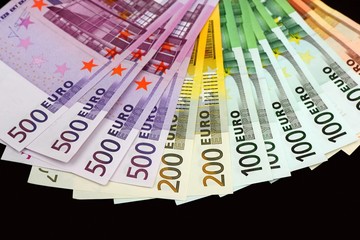 Euro money banknotes