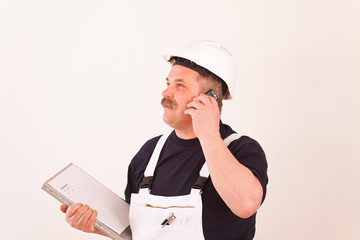 Handwerker Telefoniert