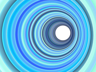 3d render concentric pipes in multiple blue purple colors