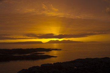 Sunset, Rum, Inner Hebrides, Scotland