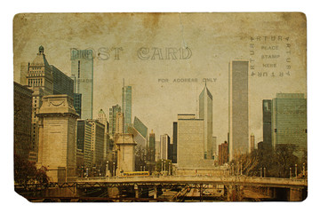 Chicago view in vintage style