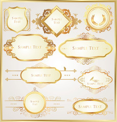 Decorative golden ornate elements