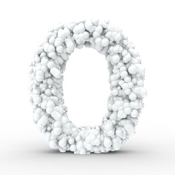 Texteffekt Molek&uuml;le weiss Buchstabe O