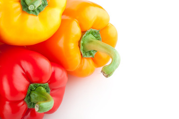 colorful paprika peppers isolated on white background