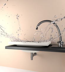splash on the sink