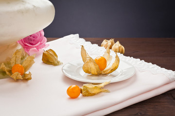 physalis in the saucer