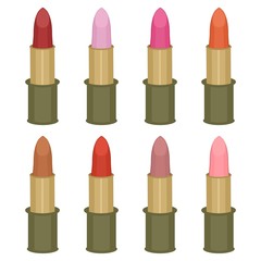 Obraz premium set with lipsticks on white