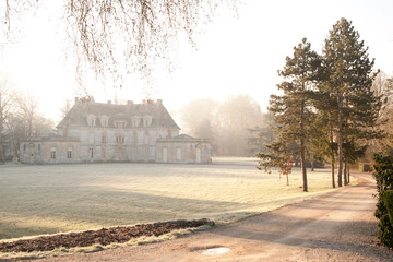 Beautiful chateau Acquigny in winter morning, Normandy © Natalia Bratslavsky
