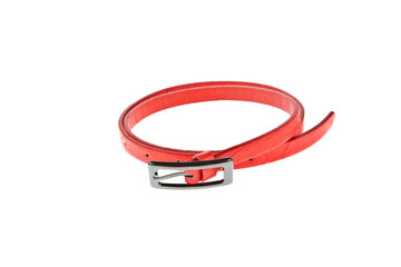 Red women style belt isolated on white background