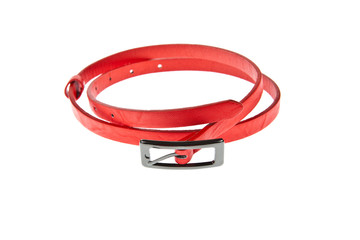 Red women style belt isolated on white background