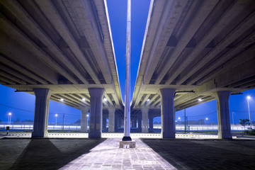 elevated express way at night time