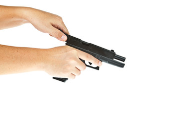 Airsoft hand gun, with hands
