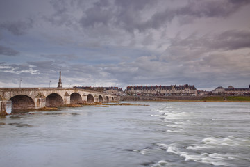 Fototapeta na wymiar The bridge of Pont Jacques Gabriel in Blois