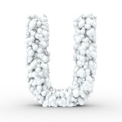 Texteffekt Molek&uuml;le weiss Buchstabe U