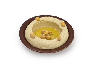 Bowl of fresh hummus dip