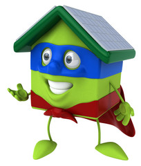 Maison verte et panneaux solaire