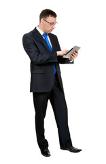 Young businessman with a Tablet PC