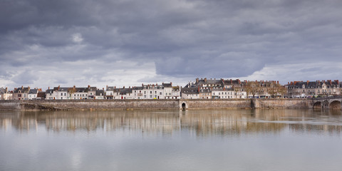 reflected houses at Blois in France