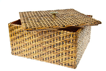 Wicker Box isolated on white background
